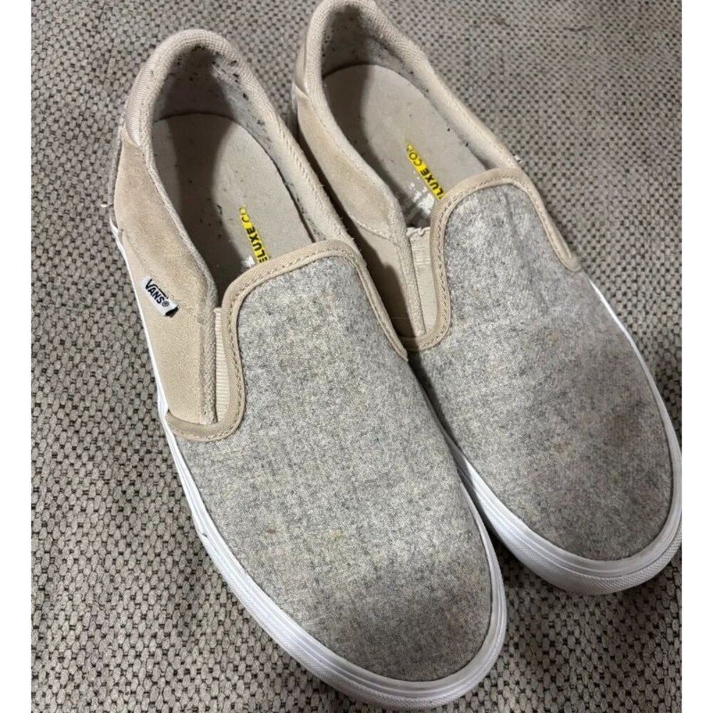 Vans Asher Deluxe Comfort Gray Woven Slip On Sneakers Women’s Size 10